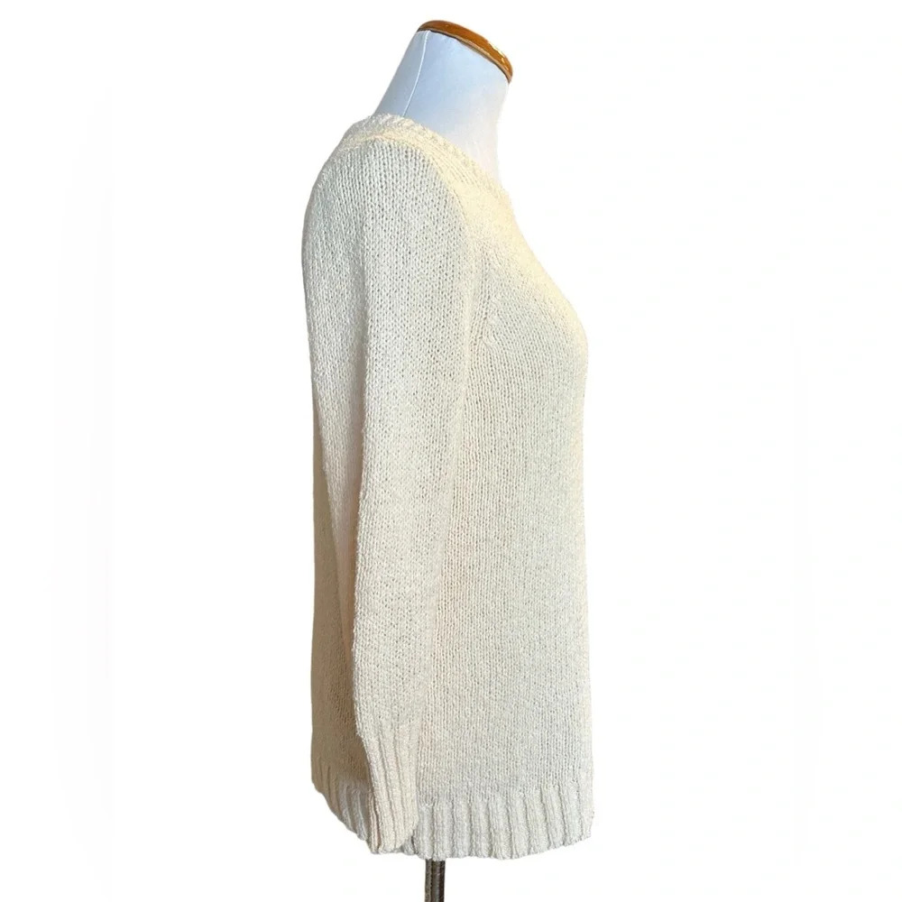 J. Crew Twisted Stitch Crewneck Cable-knit Sweater in Ivory - Picture 3 of 5